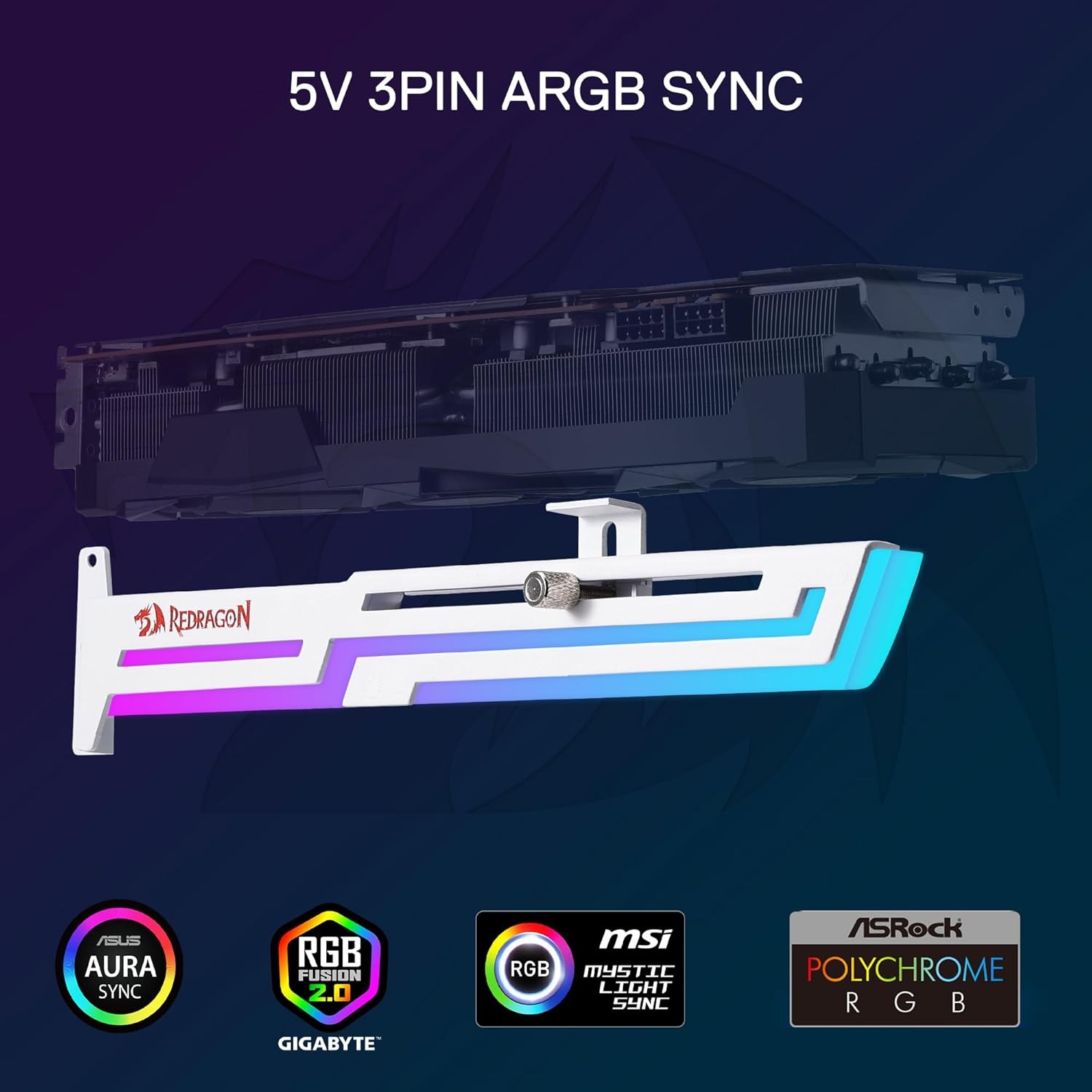 Soporte GPU ARGB Redragon - Blanco - RD-GCP03W