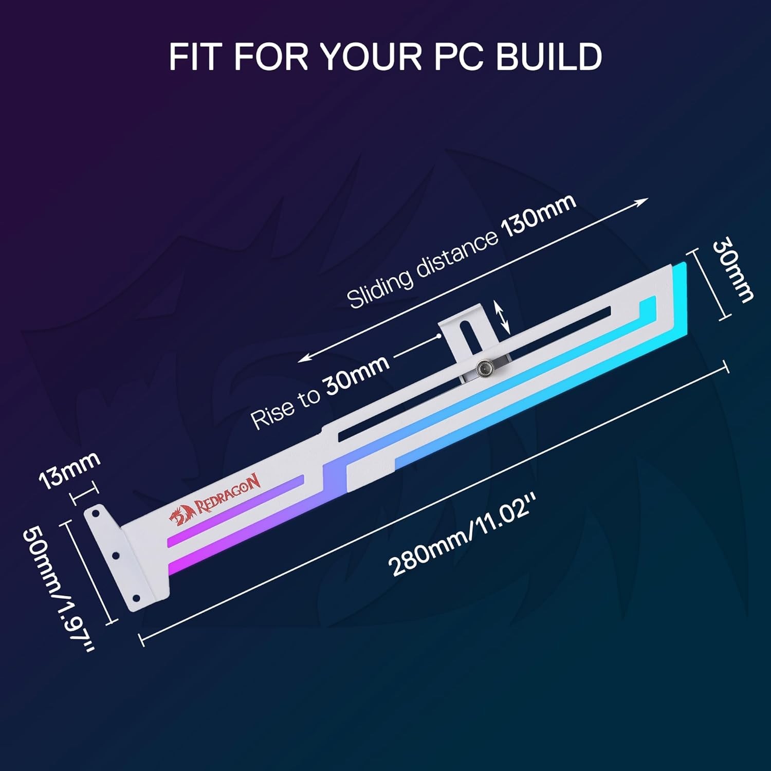 Soporte GPU ARGB Redragon - Blanco - RD-GCP03W