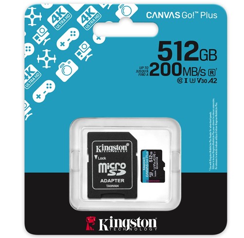 Micro SD Kingston Canvas Go Plus 512GB - SDCG4/512GB
